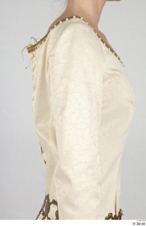  Photos Medieval Princess in cloth dress 3 beige dress medieval clothing medieval princess upper body 0011.jpg
